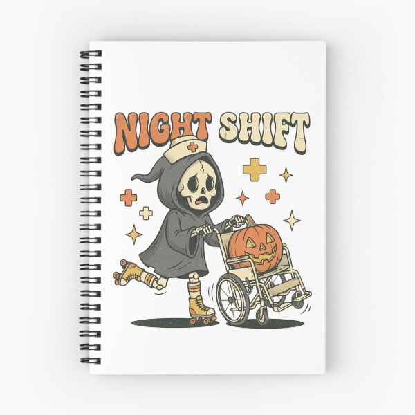 Item preview, Night Shift Nurse Halloween Shirt, Funny Skeleton Nurse T-Shirt, Retro Spooky Season RN Tee, Cute Nursing Student Gift designed and sold by ChockletBoy.