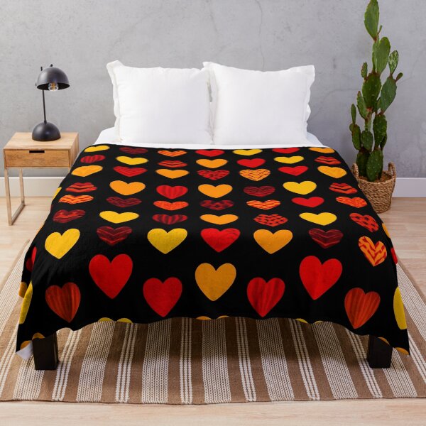 Artikelvorschau, Muster aus roten, orangen und gelben Herzen – Romantisches Liebesdesign ❤️ entworfen und verkauft von IMuDesigner.