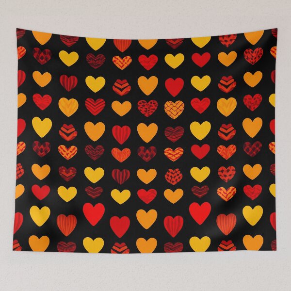 Item preview, Red Orange & Yellow Hearts Pattern – Romantic Love Design ❤️ designed and sold by IMuDesigner.