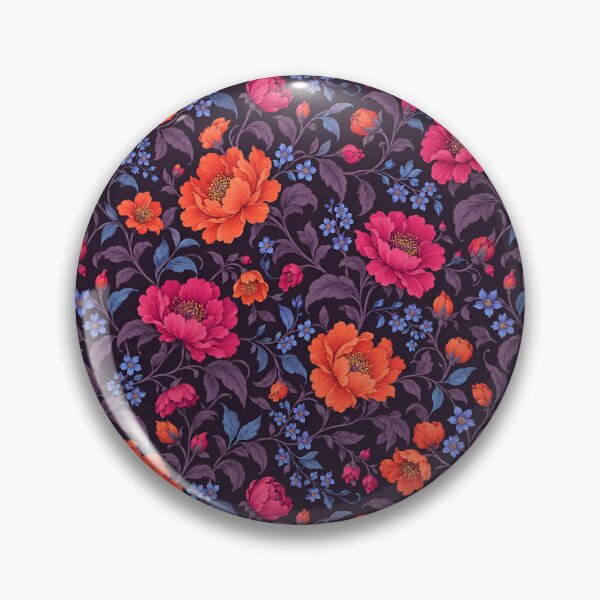 Item preview, Midnight Bloom Dark Floral Pattern – Colorful Gothic Botanical Art designed and sold by WheresMyMojo.
