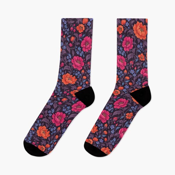 Item preview, Midnight Bloom Dark Floral Pattern – Colorful Gothic Botanical Art designed and sold by WheresMyMojo.