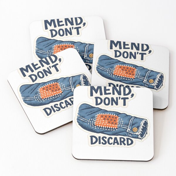 Item preview, Mend Don't Discard Visible Mending Slow Fashion T-Shirt designed and sold by Naviora.