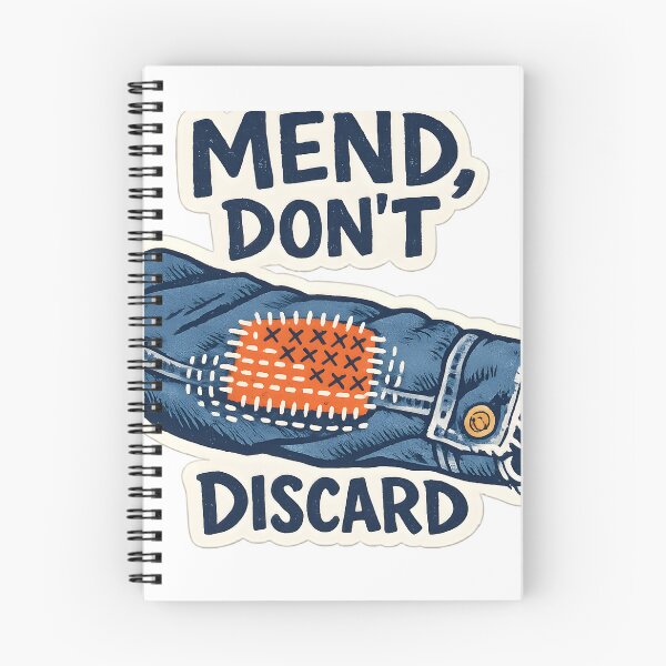 Item preview, Mend Don't Discard Visible Mending Slow Fashion T-Shirt designed and sold by Naviora.