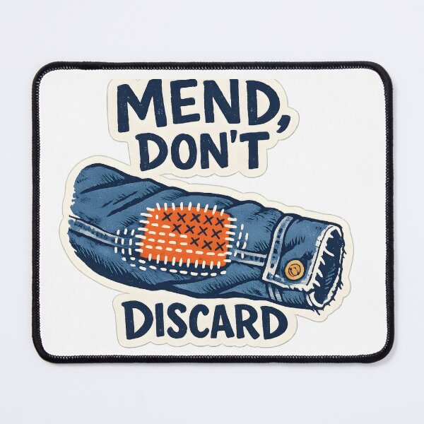 Item preview, Mend Don't Discard Visible Mending Slow Fashion T-Shirt designed and sold by Naviora.