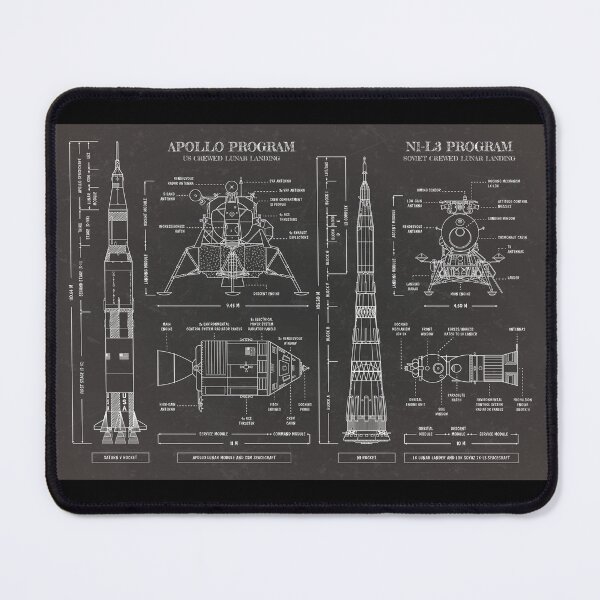 Artikelvorschau, US Apollo Program vs Soviet N1-L3 Program. Moon Landing (Blackboard) entworfen und verkauft von BGALAXY.