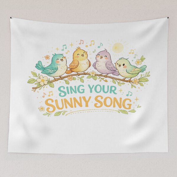 Item preview, Sing Your Sunny Song Cute Singing Birds Floral Cottagecore Art Design designed and sold by inkoutninja.