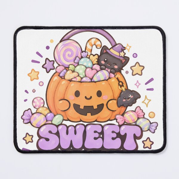 Item preview, Pastel Goth Sweet Tooth Black Cat - Cute Kawaii Halloween Candy designed and sold by ianm1028.