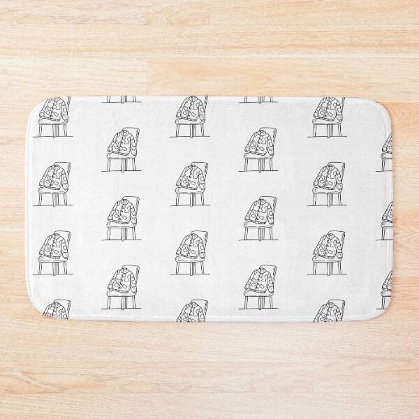 Item preview, doodle illustration of a camouflage coat hanging over doodle illustration of a chair designed and sold by rasagamastore.