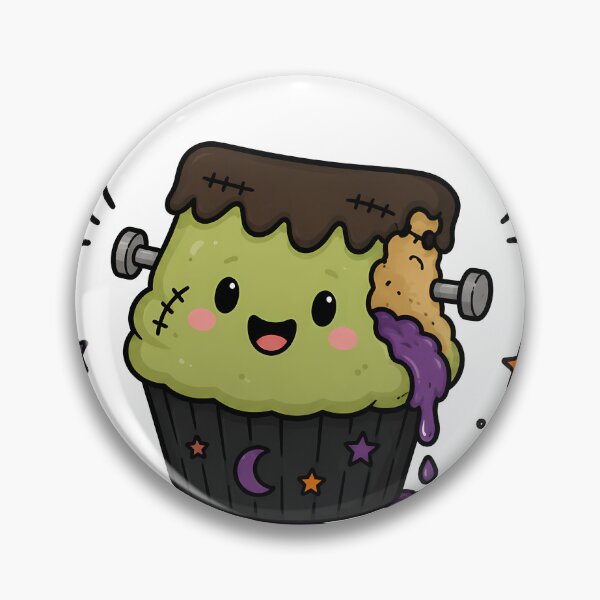 Item preview, Groovy Retro Piece of Cake - Funny Cute Frankenstein Cupcake designed and sold by ianm1028.