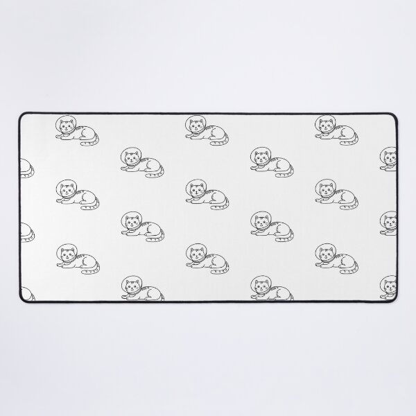 Item preview, doodle illustration of a feline with doodle illustration of a cone collar resting on the ground designed and sold by rasagamastore.
