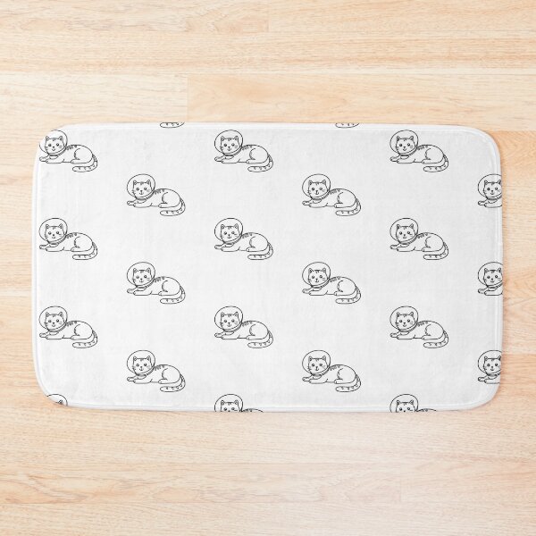 Item preview, doodle illustration of a feline with doodle illustration of a cone collar resting on the ground designed and sold by rasagamastore.