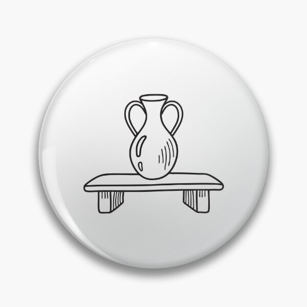 Item preview, doodle illustration of a ceramic jar sitting on doodle illustration of a lower shelf designed and sold by rasagamastore.
