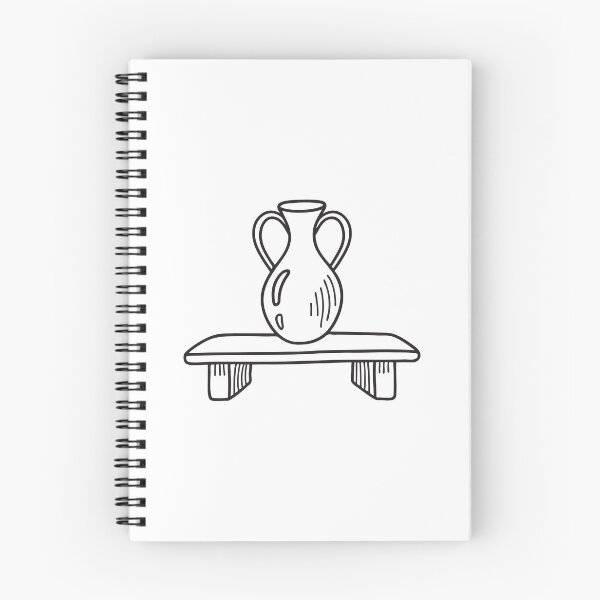 Item preview, doodle illustration of a ceramic jar sitting on doodle illustration of a lower shelf designed and sold by rasagamastore.
