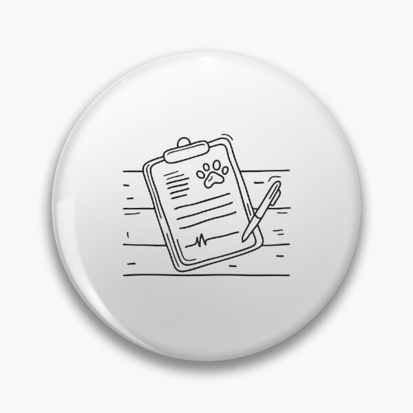 Item preview, doodle illustration of a clipboard holding veterinary charts on doodle illustration of a desk designed and sold by rasagamastore.