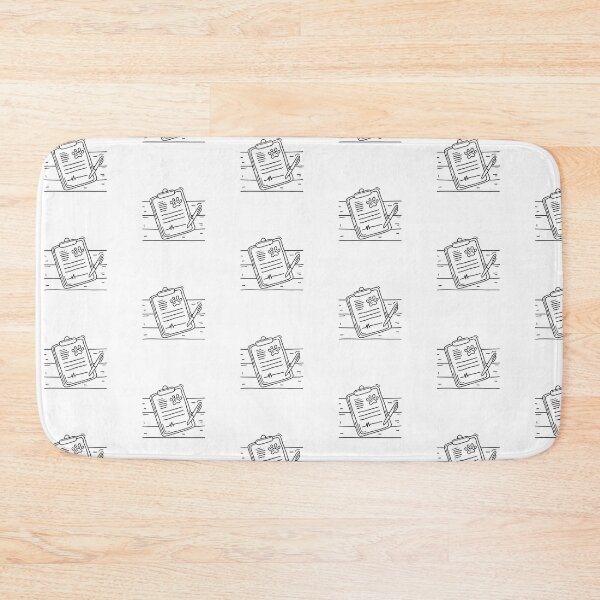 Item preview, doodle illustration of a clipboard holding veterinary charts on doodle illustration of a desk designed and sold by rasagamastore.