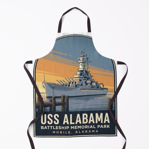 Item preview, USS Alabama Battleship Broadside Vintage Travel Badge Sticker designed and sold by DetourDgn.