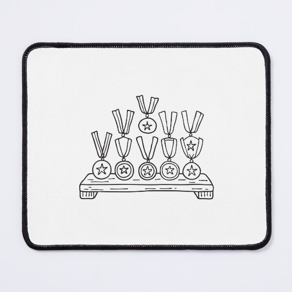 Item preview, doodle illustration of Service medals displayed on doodle illustration of a wooden rack designed and sold by rasagamastore.