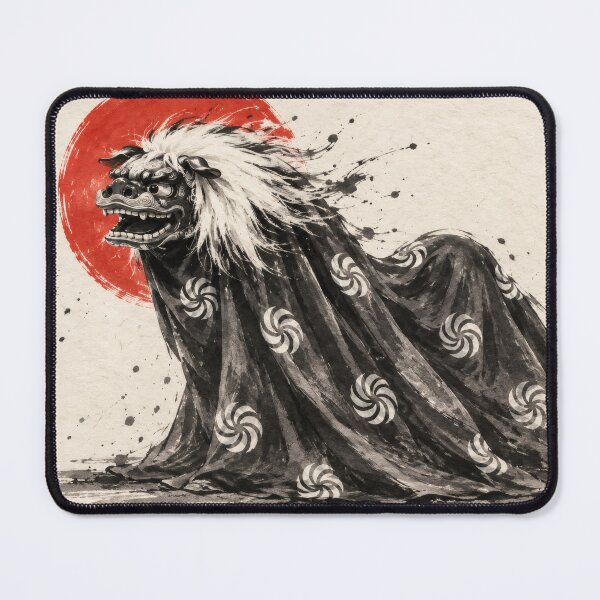 Item preview, Japanese Shishimai Lion Dance Sumi-e Ink Art designed and sold by KeisJapan.