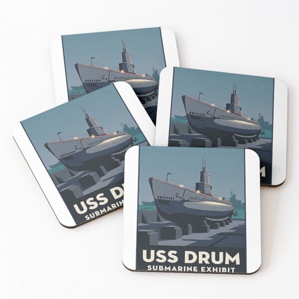 Item preview, USS Drum Submarine Battleship Memorial Park Sticker designed and sold by DetourDgn.