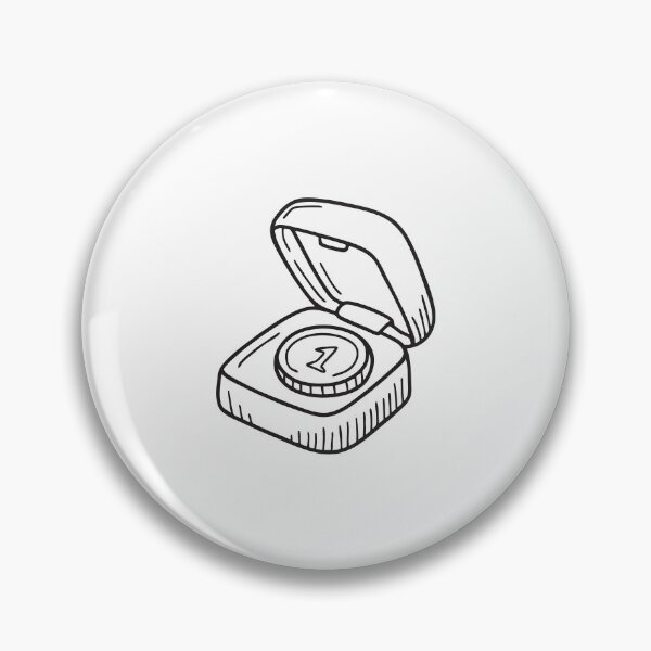 Item preview, doodle illustration of a souvenir coin enclosed in doodle illustration of a compact case designed and sold by rasagamastore.