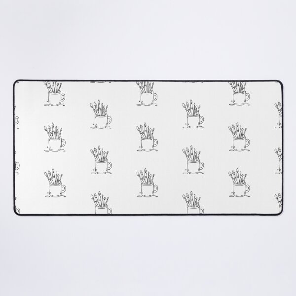 Item preview, doodle illustration of a cup holding various brushes for painting designed and sold by rasagamastore.