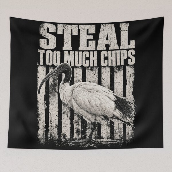 Item preview, Bin Chicken Ibis Steal Chips Distressed Soft Grunge Australia designed and sold by Yellowriversss.