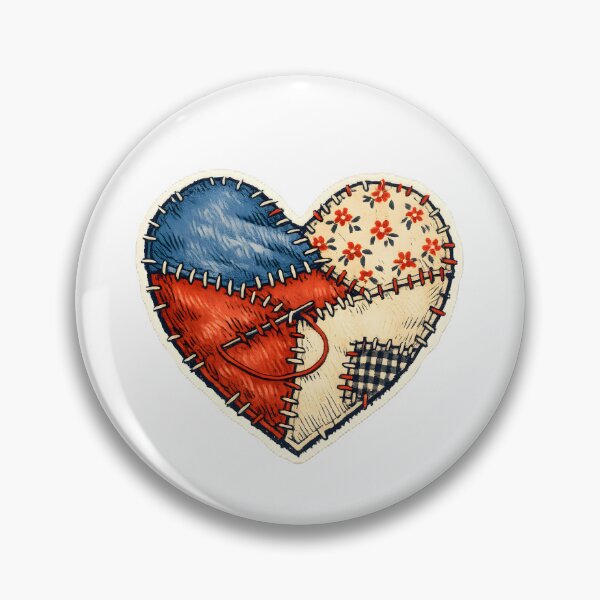 Item preview, Handmade Patchwork Heart Sewing Textile Art T-Shirt designed and sold by Naviora.