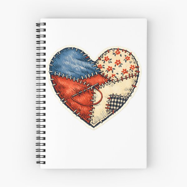 Item preview, Handmade Patchwork Heart Sewing Textile Art T-Shirt designed and sold by Naviora.