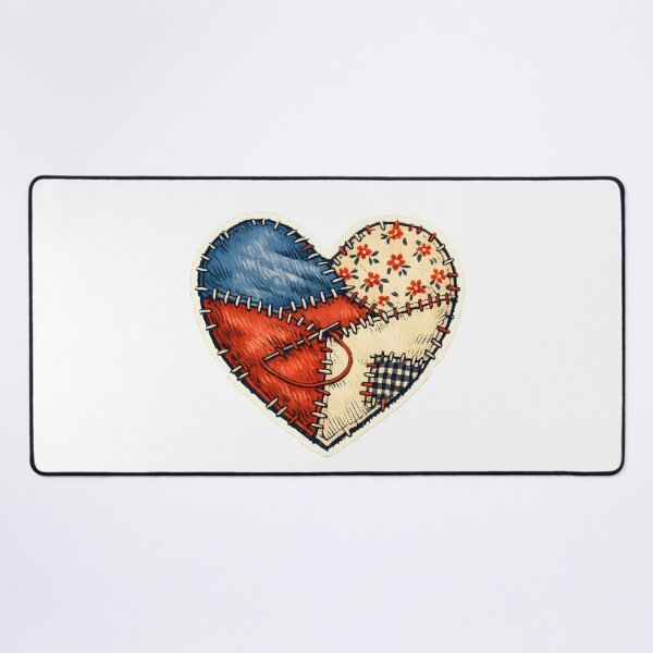 Item preview, Handmade Patchwork Heart Sewing Textile Art T-Shirt designed and sold by Naviora.