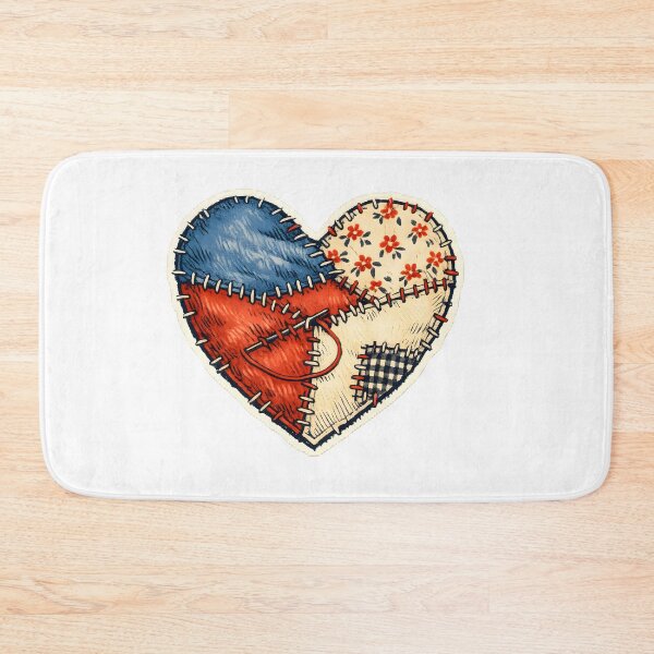 Item preview, Handmade Patchwork Heart Sewing Textile Art T-Shirt designed and sold by Naviora.