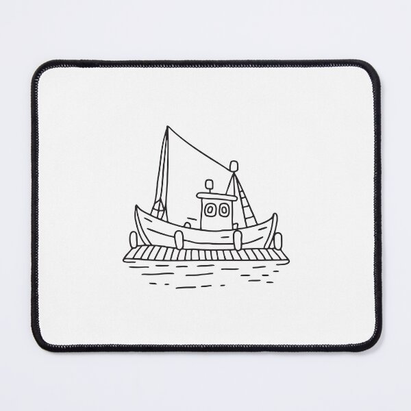 Item preview, doodle illustration of a vessel moored by the side of the jetty designed and sold by rasagamastore.