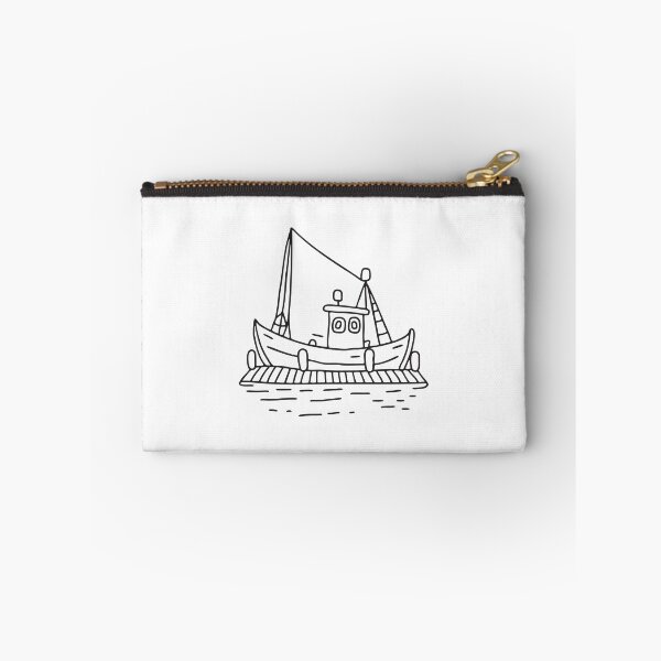 Item preview, doodle illustration of a vessel moored by the side of the jetty designed and sold by rasagamastore.