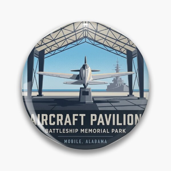 Artikelvorschau, Aufkleber „Flugzeugpavillon, Schlachtschiff-Gedenkpark, Mobile, Alabama“ entworfen und verkauft von DetourDgn.