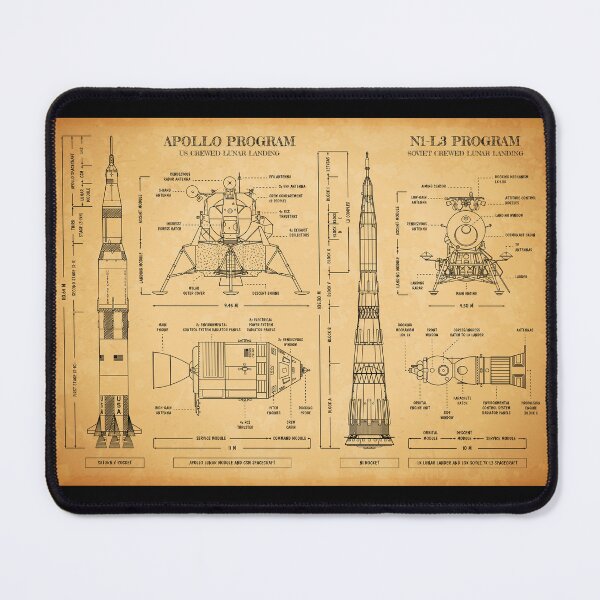 Item preview, US Apollo Program vs Soviet N1-L3 Program. Moon Landing (Aged Parchment) designed and sold by BGALAXY.