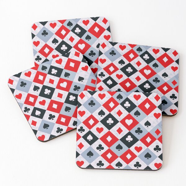 Item preview, Classic Playing Card Suits Pattern – Red Black & White Casino Design designed and sold by IMuDesigner.