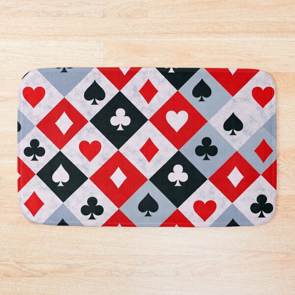 Item preview, Classic Playing Card Suits Pattern – Red Black & White Casino Design designed and sold by IMuDesigner.