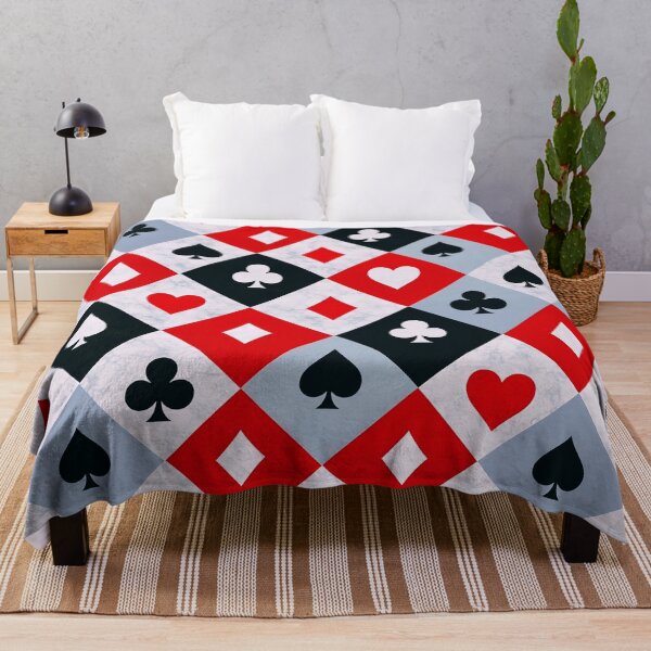 Item preview, Classic Playing Card Suits Pattern – Red Black & White Casino Design designed and sold by IMuDesigner.