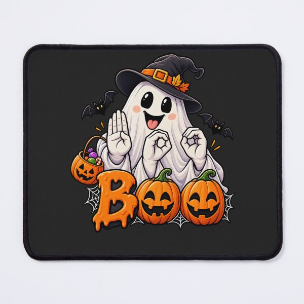 Item preview, Cute Ghost ASL Boo Sign Language Deaf Halloween Pumpkin designed and sold by TaraxDoolittle.