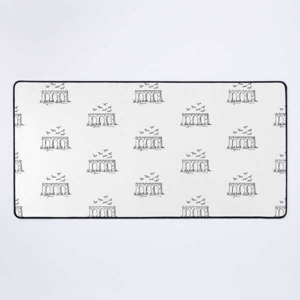 Item preview, Birds gliding below doodle illustration of a concrete viaduct designed and sold by rasagamastore.