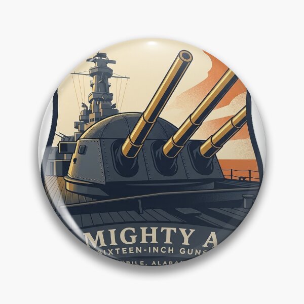 Item preview, USS Alabama 16-Inch Gun Turret Heraldic Crest Sticker designed and sold by DetourDgn.