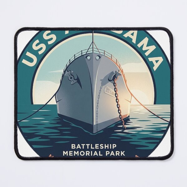 Item preview, USS Alabama Battleship Bow Circular Travel Badge Sticker designed and sold by DetourDgn.