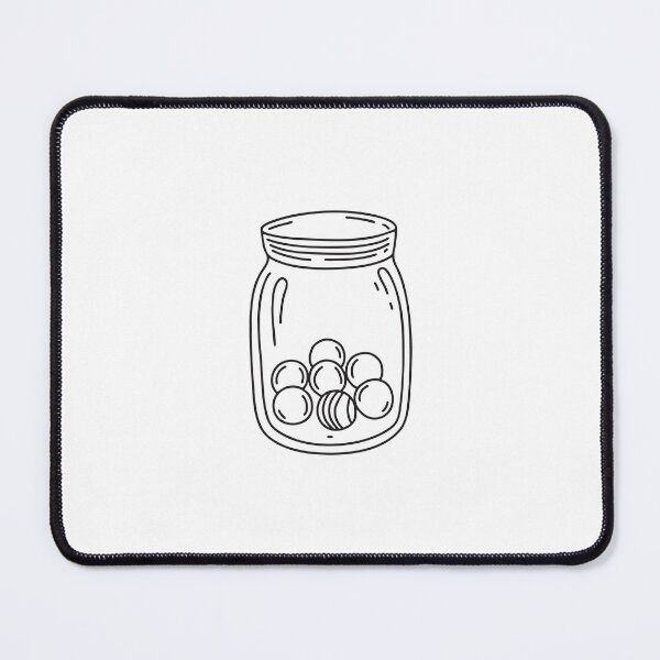 Item preview, doodle illustration of a transparent jar packed with colorful marbles designed and sold by rasagamastore.