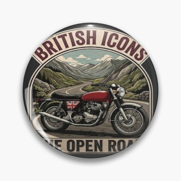 Item preview, British Icons Winding Mountain Pass Vintage Motorcycle designed and sold by FABIOLA1970.