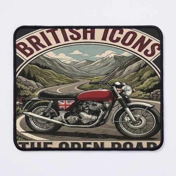 Item preview, British Icons Winding Mountain Pass Vintage Motorcycle designed and sold by FABIOLA1970.