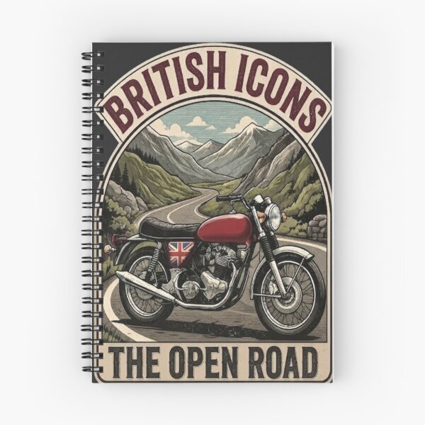 Item preview, British Icons Winding Mountain Pass Vintage Motorcycle designed and sold by FABIOLA1970.