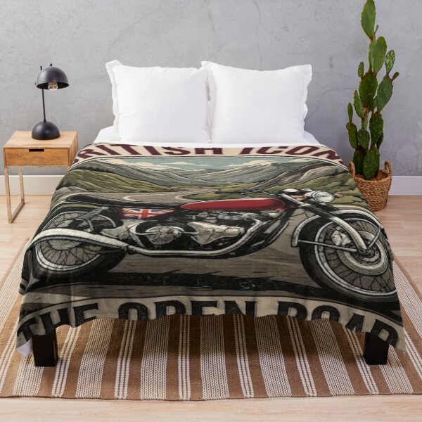 Item preview, British Icons Winding Mountain Pass Vintage Motorcycle designed and sold by FABIOLA1970.
