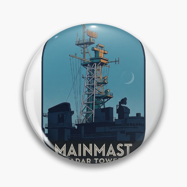 Item preview, USS Alabama Mainmast Radar Tower Art Deco Sticker designed and sold by DetourDgn.
