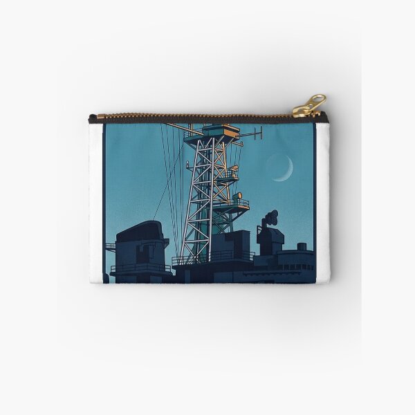 Item preview, USS Alabama Mainmast Radar Tower Art Deco Sticker designed and sold by DetourDgn.