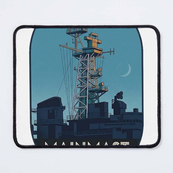 Item preview, USS Alabama Mainmast Radar Tower Art Deco Sticker designed and sold by DetourDgn.