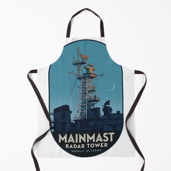 Item preview, USS Alabama Mainmast Radar Tower Art Deco Sticker designed and sold by DetourDgn.